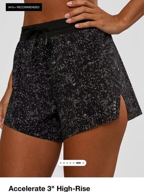 High-Rise 3" Athletic Shorts in Black Print